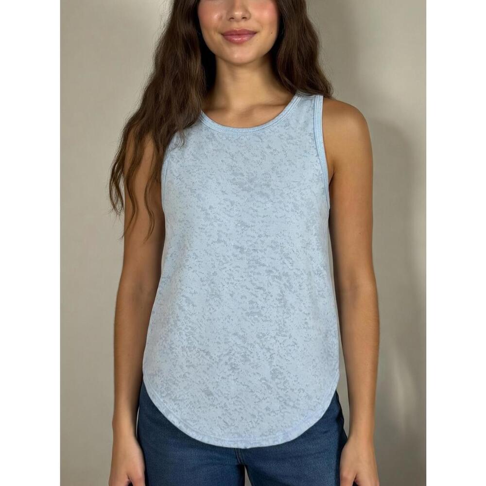 NWT Halara Light Blue Patterned Sleeveless Athletic Tank Top Size XS